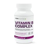 HSN Essentials - Vitamina B Complex - Vitaminas del grupo B: B1, B2, B3, B5, B6, B12, Biotina y Ácido Fólico - 120 tabletas