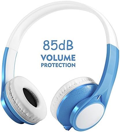 Wired Headphone for Kids with Limited Volume, Adjustable Over Ear Kids Headphones with In-Line Control Detachable 3.5 Mm Audio Cable for Children Boys Girls Earphones【Chrismes Package】(blue)