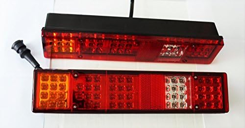 2x 24V 60 LED Rear combination tail lights lamps truck trailer tipper chassis motorhome caravan 6 functions