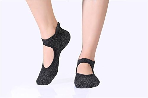 Meshen No Slip Round head open instep filamentary silver Ballet, Yoga, Bikram, Pilates Socks, Hospital use, traveling, home use, Silica gel pack edge, Jacquard weave pure cotton
