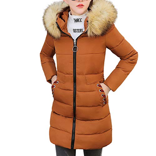 Holywin Women Hooded Sweatshirt Coat Winter Warm Wool Zipper Pockets Cotton Jumper Outwear
