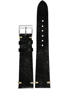 Berlin II Uhrenarmband - HORWOOD Limited Edition Handgefertig Italien 20mm Bandbreite Leder Schwarz
