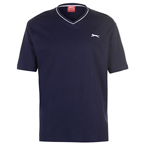Slazenger Hombre Cuello En V Camiseta Manga Corta té Top Ropa Azul XXXL