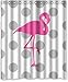 Produktbild Grau Weiß Polk Dots Pink Flamingo Duschvorhang Polyester Wasserdicht 152,4 cm (W) X 182,9 cm (H)