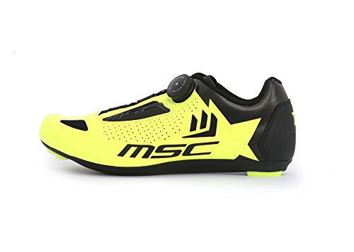 MSC Bikes Aero Road Zapatillas Ciclismo, Amarillo, T-44