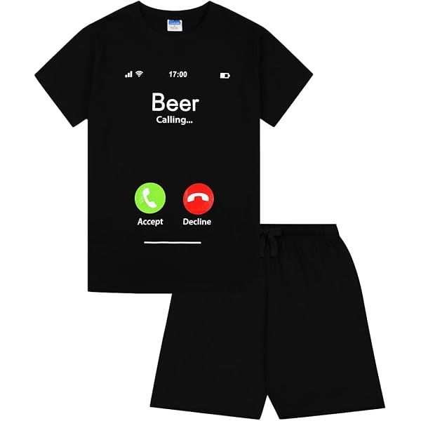 Casey Kevin Herren Pyjama Set – Kurzarm-Shirt & Lange Hose Aus Modal, Bequem Für Zu Hause & Reisen