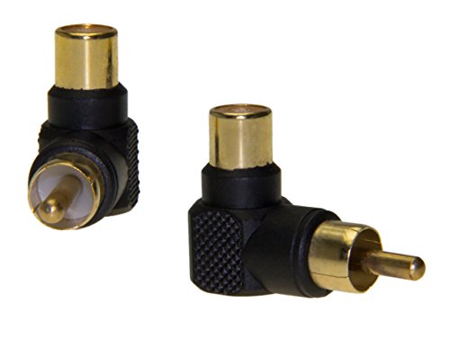 Adapter-Universe® 2 x Cinch Adapter Cinchkupplung Audio Video RCA Winkel Stecker Buchse Verbinder - 2