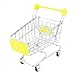 sourcingmap Stainless Steel Movable Mini-Shopping Cart Toy Silver Tone Yellow
