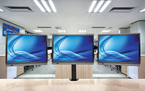 Manhattan Tischhalterung mit Monitorarm für 3x Displays bis 30 Zoll zweifach schwenkbar 461115 schwarz - 6