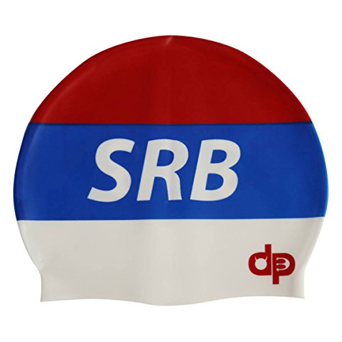 Diapolo Professional Serbie Swim Cap Bonnet de bain en silicone pour hommes, femmes, garçons et filles