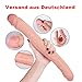 Produktbild Dildo Sexspielzeug für Lesben SHEQU Silikon doppelseitiger Dildo für Frauen Sextoy wasserresistent flexibles Doppel Dong mit gebogenem Schaft für vaginalen G Punkt und Analspielchen (Peter's Dick)