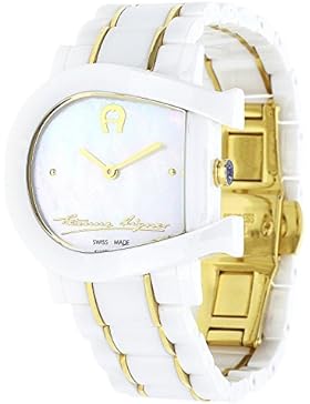 Orig. AIGNER Damenuhr Keramik weiß gold A31642 UVP:859,-€ NEU 8459