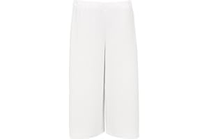 Fashion Oasis Women's Elasticated 70's Wide Leg Culottes Shorts Knee Length Palazzo Plus Size 8-10, 12-14, 16-18, 20-22, 24-26, 28-30-30