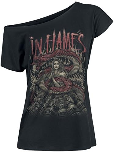 IN FLAMES Snake Woman Girls Shirt Black XXL