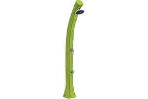 Formidra - Douche Solaire Happy 4x4 44L - DS-H422VE - Douche Solaire Extérieure en Polyéthylène HD avec Rince Pieds, Mitigeur et Pommeau Effet Pluie - Grande Capacité - Verte - 26x29x222 cm