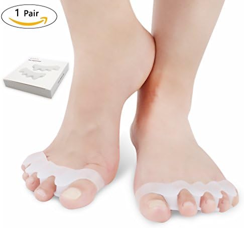Toe Separators, Toe Spacers Rubber Toe Stretchers Used for Sports Activities, Yoga Practice &amp; Running for Men and Women Bunion Pain Relief Toe Straightener Achilles Stretcher (1 pair)