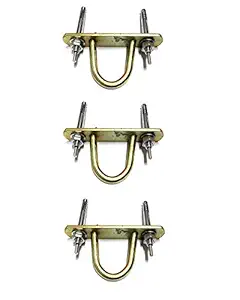 Alif D-Hook Hanger with Fasteners 75 mm for Hanging Ceiling Fan, Chandelier Hook Hanger, Bronze Tone, 100 kg Capacity (3 Set)