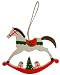 Produktbild khevga Christbaumschmuck Schaukelpferd - Weihnachtsschmuck Set aus Holz (9er Set, weiß)