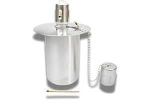 HANNA'S LADEN FÜR BASTLER UND HOBBYKÜNSTLER Edelstahl-Ölbehälter für Gartenfackeln & Brenner – 115 cm³ – Mit Kindersicherung – Ø 5,1 cm – TÜV-geprüft – Set mit 10 Stück – Hanna's Laden