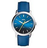 Fossil Damen-Armbanduhr FS5465 blaues Zifferblatt und blaues Lederband