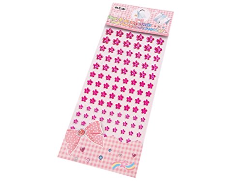 101 Blumen pink 6-12mm selbstklebend, Perlen, Dekosteine, Schmucksteine, Kristalle, Karten, viele Farben