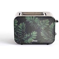 Grille-pain 2 tranches avec tiroir miettes thermostat réglable (arrêt manuel, 850 W, 2 fentes pour toas)