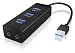 Produktbild Icy Box IB-AC619 3-Fach USB 3.0 Hub (3X USB 3.0 Anschlüsse) mit 2 x 3,5mm Klinke Audio-Anschlüssen (in/Out), Aluminium, Schwarz
