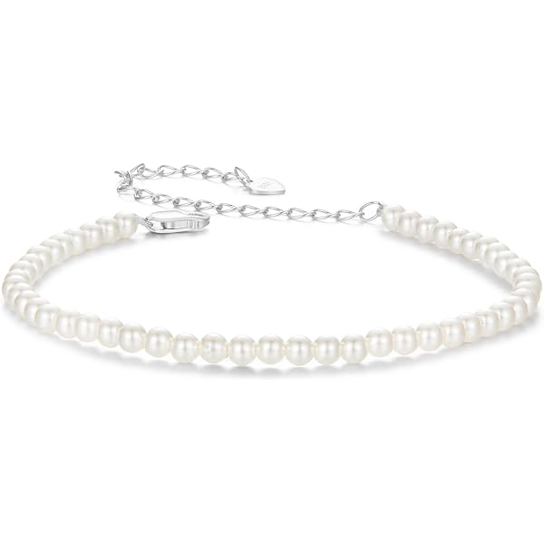 Silverly Bracciale In Argento Sterling 925 Con Perle D'Acqua Dolce Color Crema E Ciondolo Stella Marina, 22,5 Cm, In Confezione Regalo
