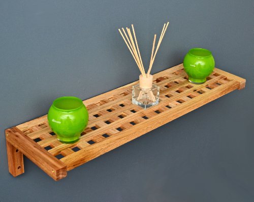 Regal Wandregal Board 63 cm Länge aus Walnuss Massivholz für Bad, Wohnzimmer, Sauna, Flur, Diele, Küche, Büro und Kinderzimmer - 7