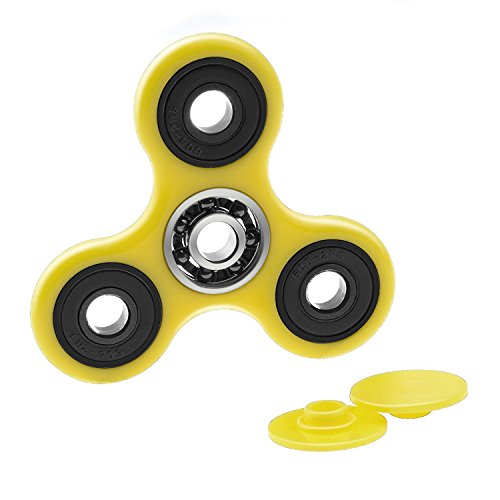 Hand Spinner Stress Relief Toy, Tri-Spinner Fidget Toy 3D Printing EDC Focus Toy for Killing Time (Yellow & Black)