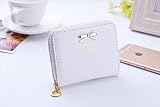 Color blanca fengge bolso de piel Faux Leather Mini bolsa tarjetero cartera