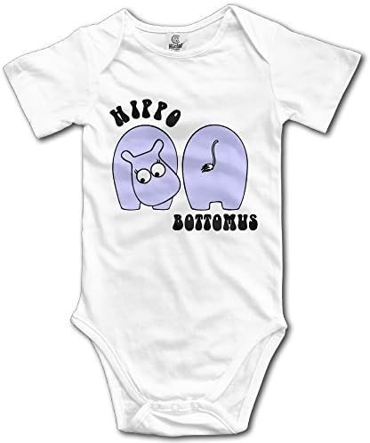 Unisex Baby Onesies Personalized Hippo Bottom Short-Sleeve Bodysuit 100% Cotton Boys Girls 0-24 Months