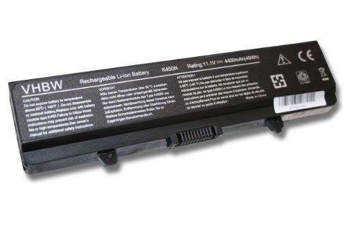 vhbw Li-Ion Akku 4400mAh (11.1V) für Notebook Laptop Dell Inspiron 14, 1440, 17, 1750 wie 0F972N, 312-0940, 312-0941, J399N.