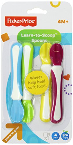 Fisher-Price Learn-to-Scoop Spoon, 4-Count