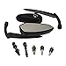 Produktbild ECLEAR 1 Paar Chrom schwarz Motorrad Rückspiegel Sichel Scythe-Stil universal