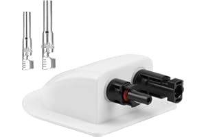 NUOOO Solar Doppelkabel Eingangsverschraubung mit Photovoltaikstecker Stecker und Buchse Wasserdicht ABS Solarplatte Halterung Gebogene Dual Kabel Anschlüsse Box für Gehäuse Solarzellen RV