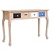 Produktbild Rebecca Mobili Schreibtisch Konsolentisch Sekretär 4 Schubladen Holz Braun Weiß Schwarz Blau Shabby Vintage Eingang Wohnzimmer (Cod. RE4141)