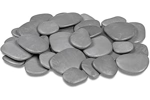 Kalapanta - Sassi Decorativi in plastica Riciclata per vasi, Pittura, acquari, casa e Giardino (Taglia L Ø 5-8 cm, Circa 45 Pezzi, Grigio), Made in Italy.