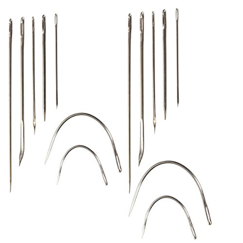 YCNK 14Pcs Hand Repair Polster Glover Segel Teppich Leder Curved Leinwand Nähnadeln