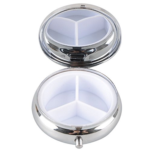 Skyllc® Tragbare Metall-Runde Kleine Pillen Aufbewahrungsboxen DIY Medizin-Organisator / Container