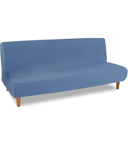 Copridivano Elastico Senza Braccioli Con Gonna A Balze – Beige, Per Divano Letto 2/3 Posti (150-190 Cm), Antigraffio E Antiscivolo