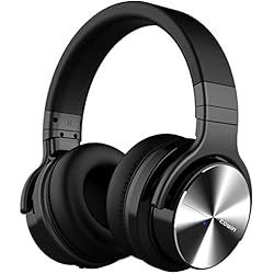 COWIN E7 Pro [2018 Upgraded] Active Noise Cancelling Headphone Bluetooth Headphones with Microphone Hi-Fi Deep Bass Wireless Headphones Over Ear 30H Playtime for Travel Work TV Computer Phone - Black