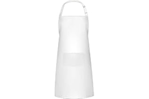 haoyuan Chef Apron Adjustable Bib Apron Unisex Aprons Large Size Cotton Apron with Pocket Anti-Fouling for Kitchen Cooks Restaurant Baking Gardening BBQ for Women Men Adult