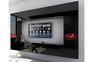 Furnitech Future C29 Schrankwand Wohnwand Möbel Wohnzimmer Wandschrank Mediawand mit Led Beleuchtung (LED weiß, 29/HG/B/1 1A)