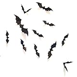 Oblique-Unique® 3D Schwarze Fledermäuse 12 Stück Dekoration Wandtattoo Halloween