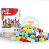 ENTSTEHEN SIE DIE WELT DER VORSTELLUNG ENTFERNEN - Ihr kleiner Baumeister kann auf diesen Holzblöcken seine Fantasie nutzen, um Festungen und Türme zu stapeln, zu bauen. Helle, ungiftige Farben tragen zum Konstruktions- und Sortierspaß bei.