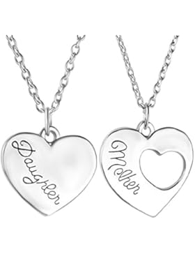 Gudeke Mutter-Tochter-Herz-Anhänger Set bestehend aus zwei Ketten Muttertag (Daughter)