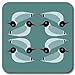 Produktbild Alice Melvin Coasters - Black Head Gull Print - Set Of 6 by Alice Melvin