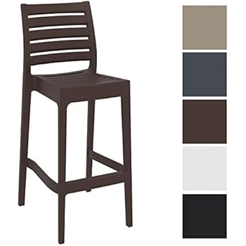 CLP Outdoor-Barhocker ARES mit Fußstütze | Tresenhocker in Rattan-Optik