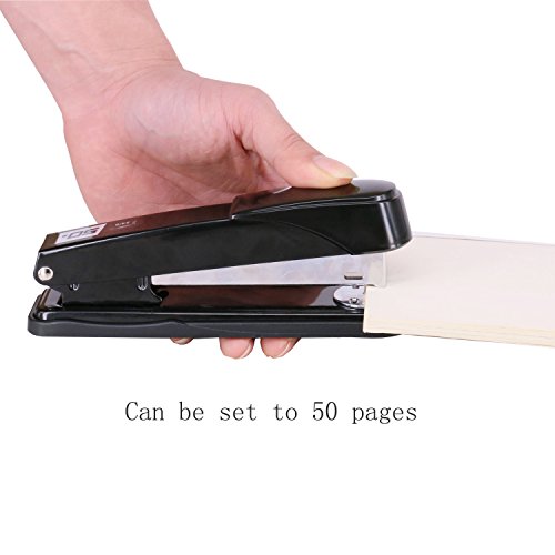 EWO de Nueva grapadora con grapas  largo brazo grapadora con 1000 grapas 50 hojas impresi    n papers-black